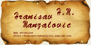 Hranisav Manzalović vizit kartica